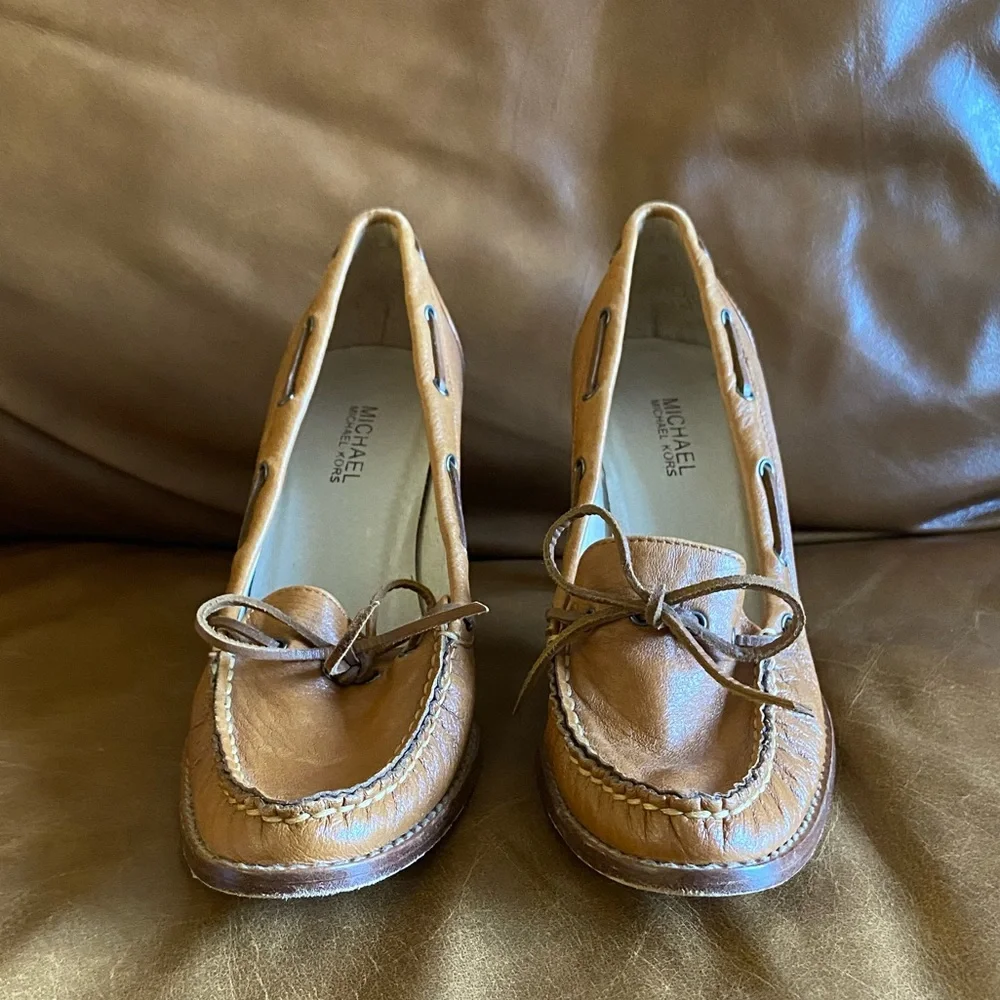 Michael Kors Leather 3.3” Heels Shoes Size 7.5